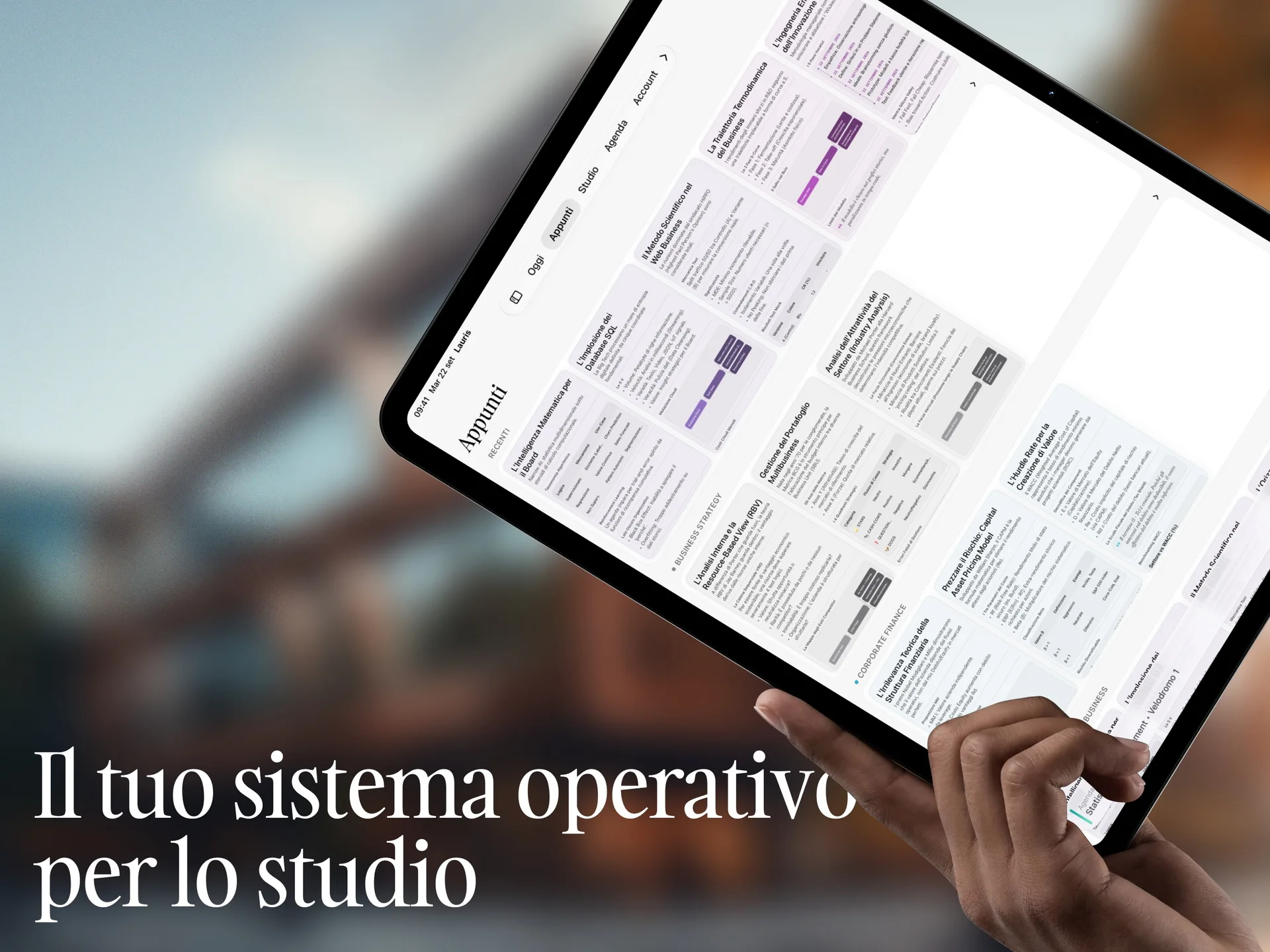 Lauris su iPad, schermata 1