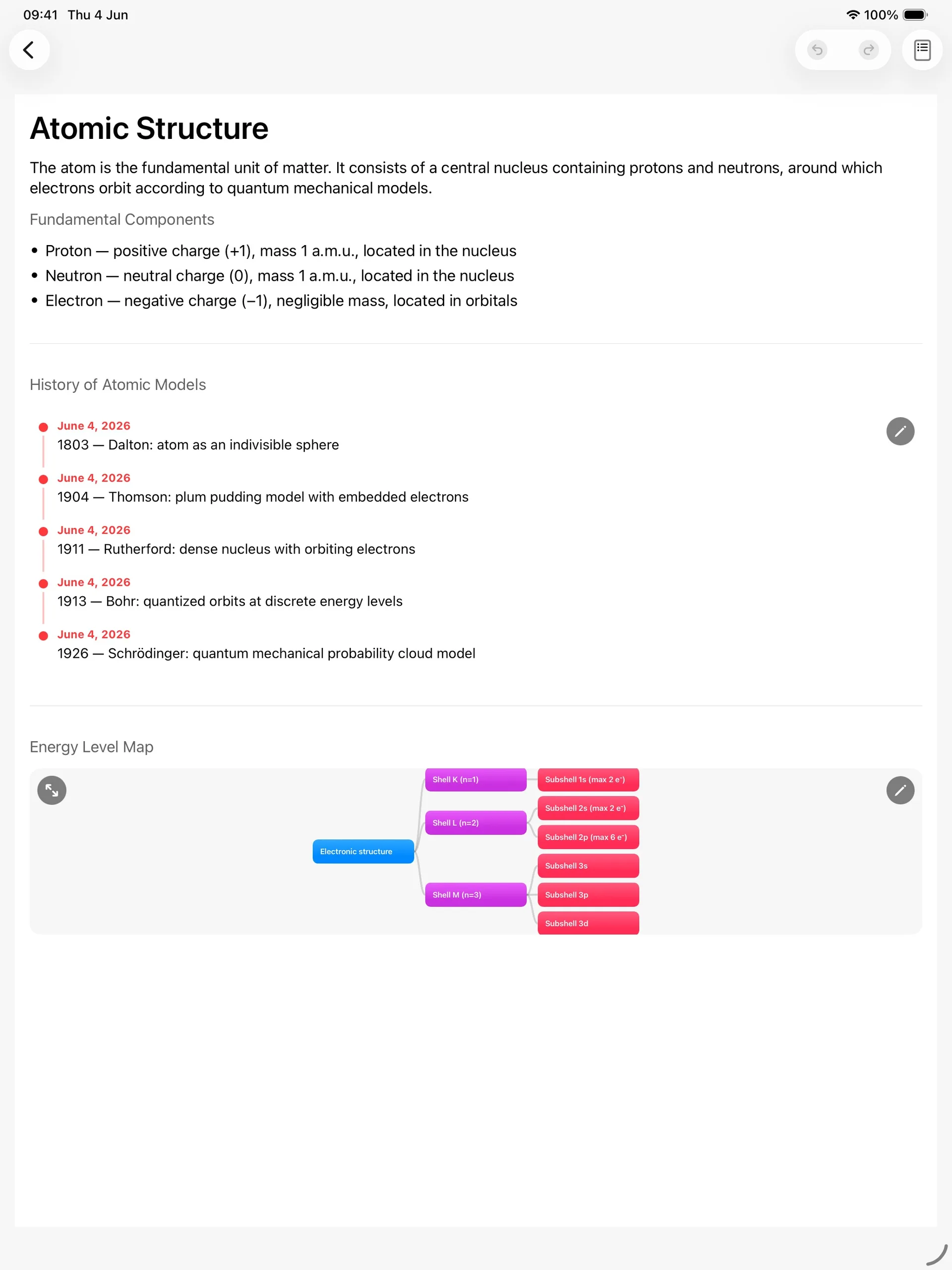 NoteBrain on iPad, screenshot 2